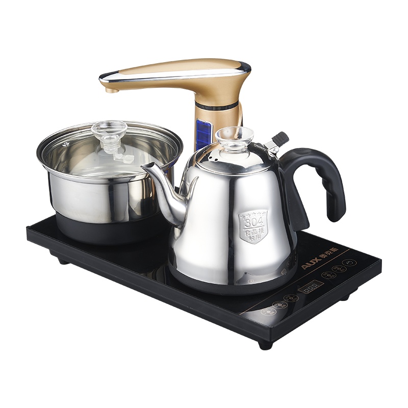 奥克斯(AUX)金色消毒款智能电水壶自动上水壶茶炉不锈钢家用保温泡茶电茶壶电热水壶烧水壶茶艺炉泡茶机 NDY-CN688