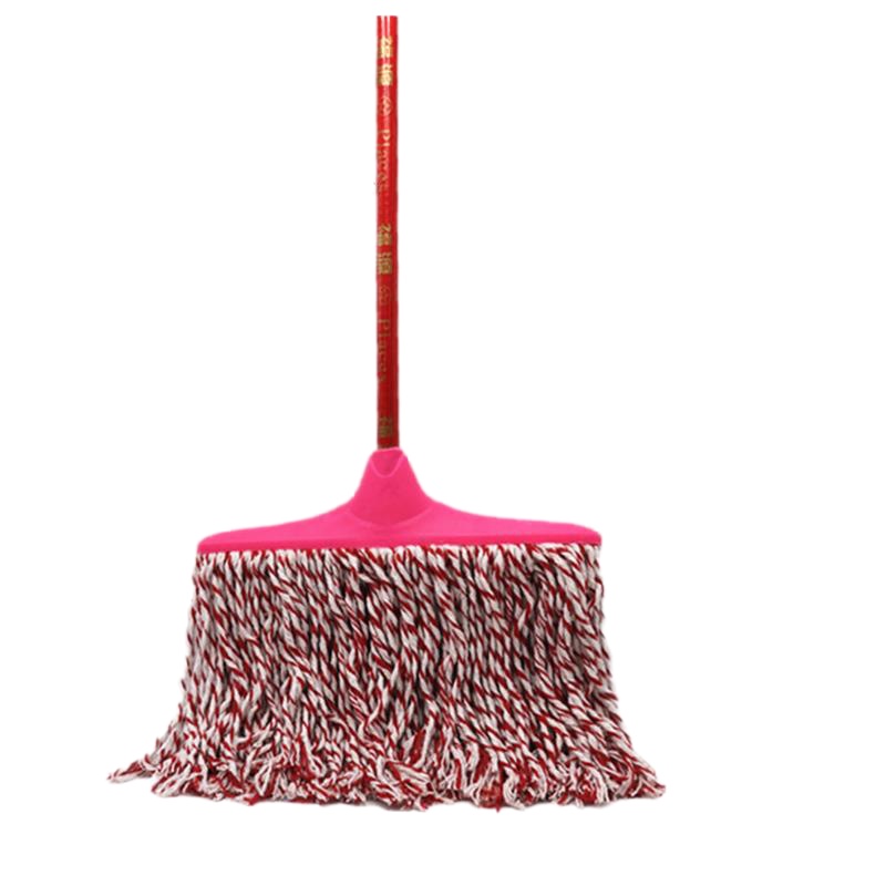 批棉纱条状地拖把家用干湿两用圆头吸水纯白棉拖水拖把木柄