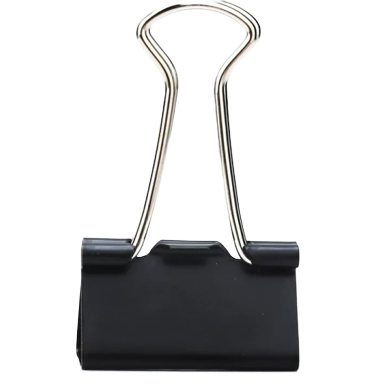 得力8563-3#黑色长尾票夹32mm(筒装)(黑)(24只筒)铁票夹 文件夹子 资料试卷夹*5盒