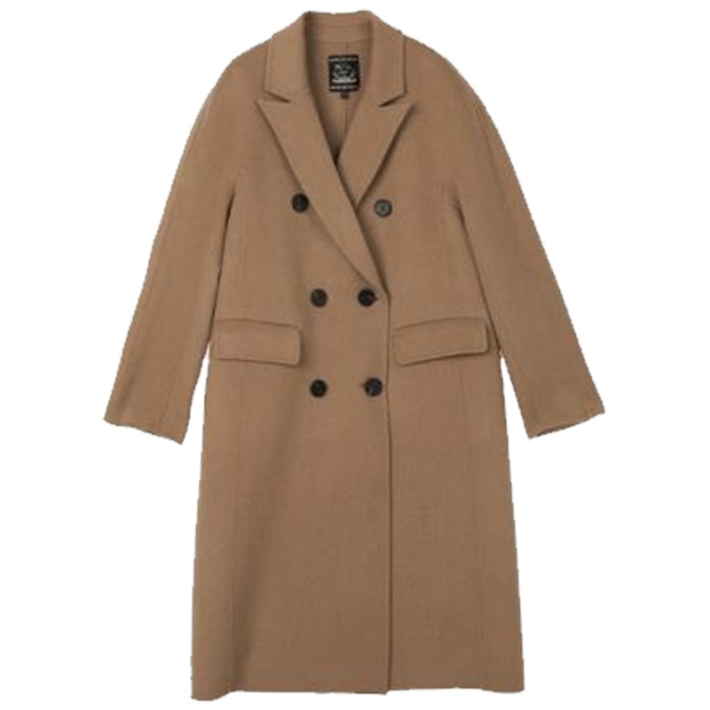 【专柜同款】双面呢全羊毛大衣女冬季新款韩版宽松英伦风过膝中长呢子外套30084290