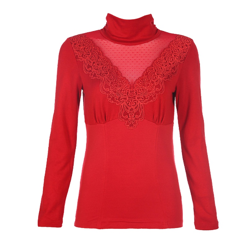 古今性感堆领保暖内衣中厚修身长袖打底秋衣上衣女 3D363