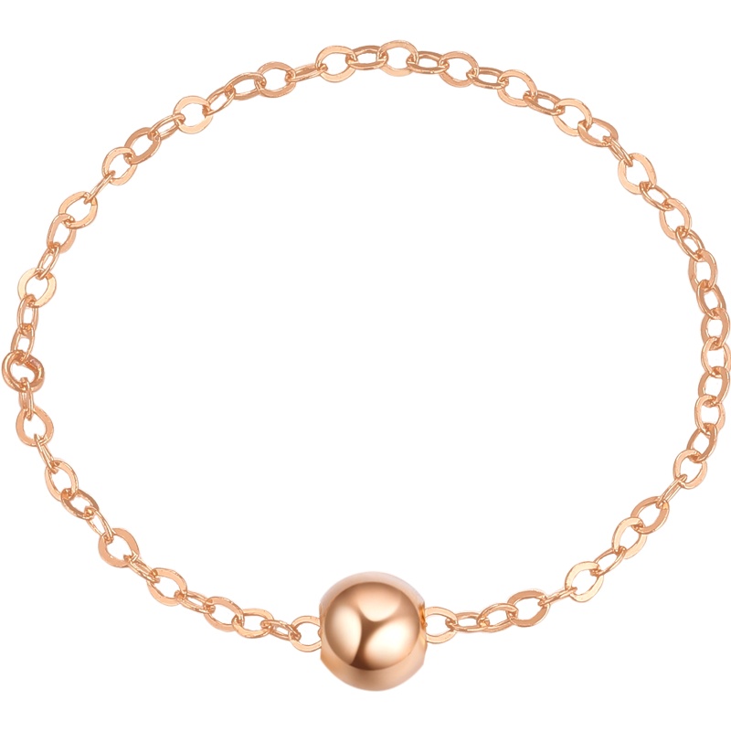 壹仟俩K金链戒指18K金简约个性精美学生时尚光珠链戒