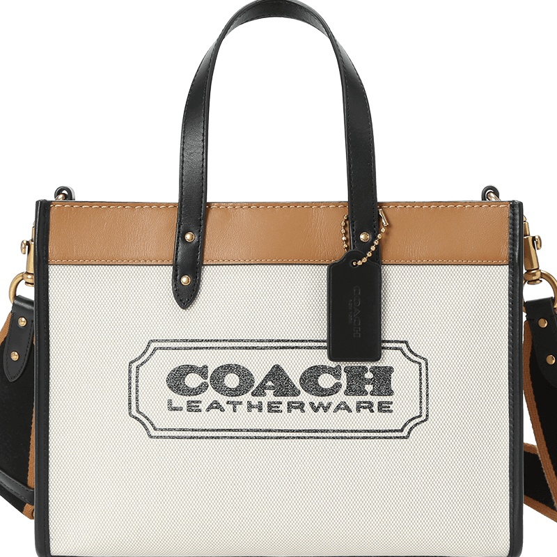 20新款 COACH FIELD 30 徽章托特包 89488 帆布/牛皮革