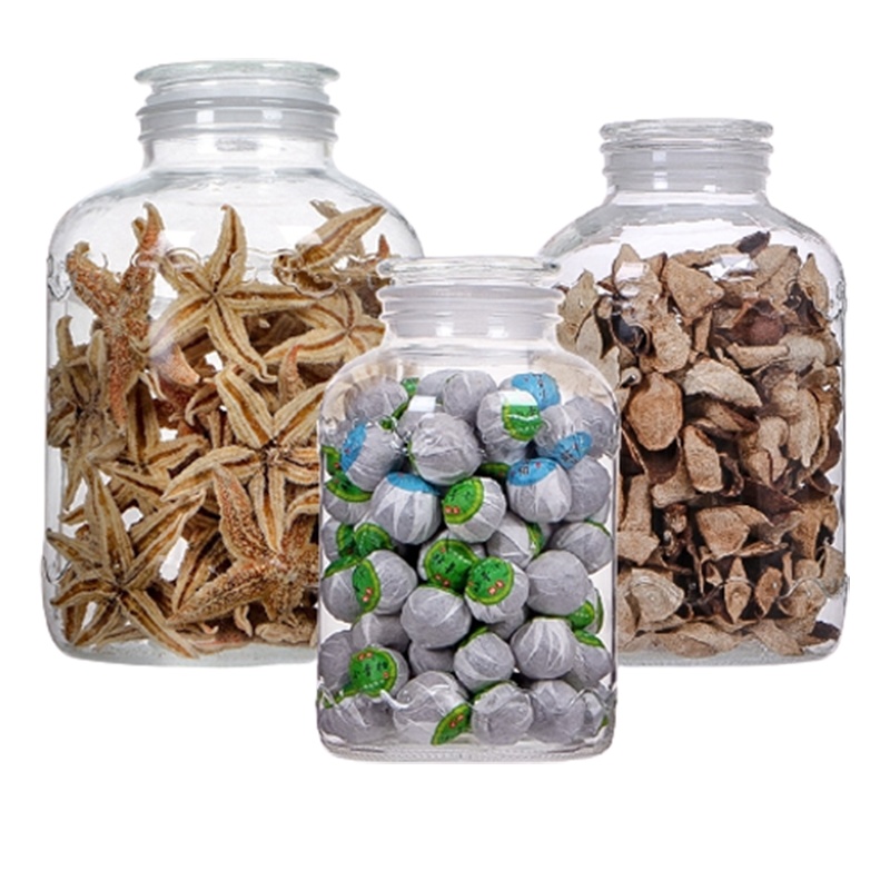 磨砂口阿斯卡利玻璃密封储物罐陈皮小青柑存储海产干货中药材储藏玻璃瓶04x