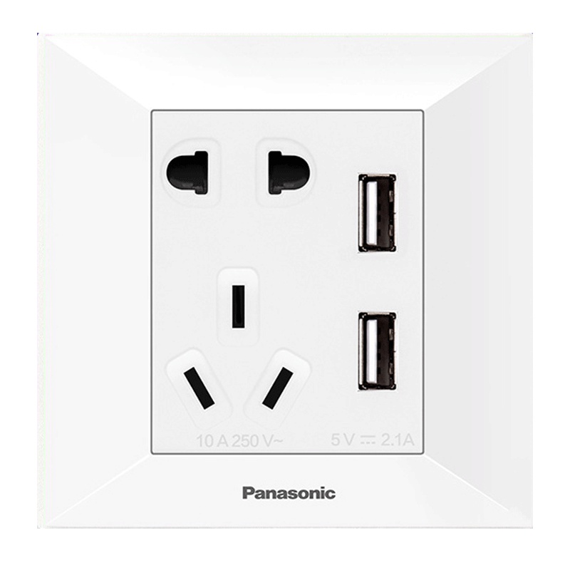 松下(Panasonic)新适佳开关插座面板86型插座带开关面板WMY系列-新适佳白色开关