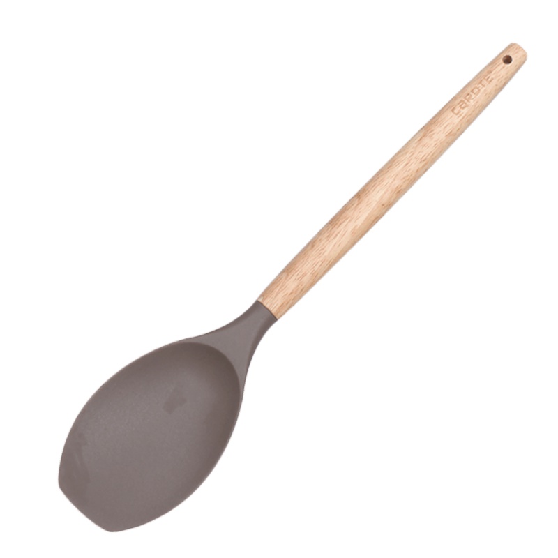 Carote硅胶铲子不粘锅专用炒菜铲厨房汤勺硅胶锅铲 灰色木柄沙律更