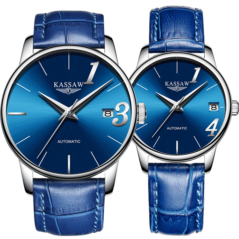 卡梭(KASSAW)手表情侣表自动机械表情侣表防水时尚商务男表ins风简约装饰女表情侣手表一对1314