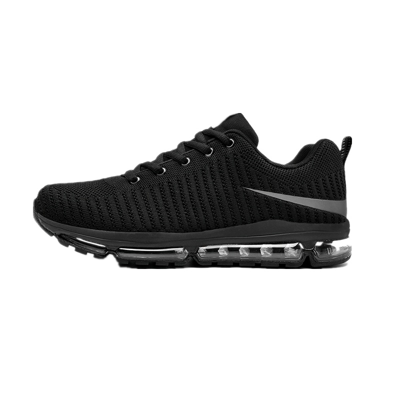 夏季新款全掌气垫鞋减震软底透气运动跑步男鞋子黑色潮鞋