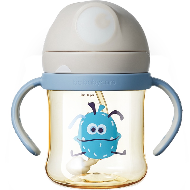 babycare婴儿学饮杯儿童喝水吸管杯子带手柄家用防摔宝宝水杯 PPSU材质把手款 240ML 2711