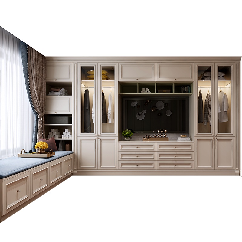 玛格现代简约卧室衣柜梳妆台组合定制 全屋定制家具整装定制全实木 预付金