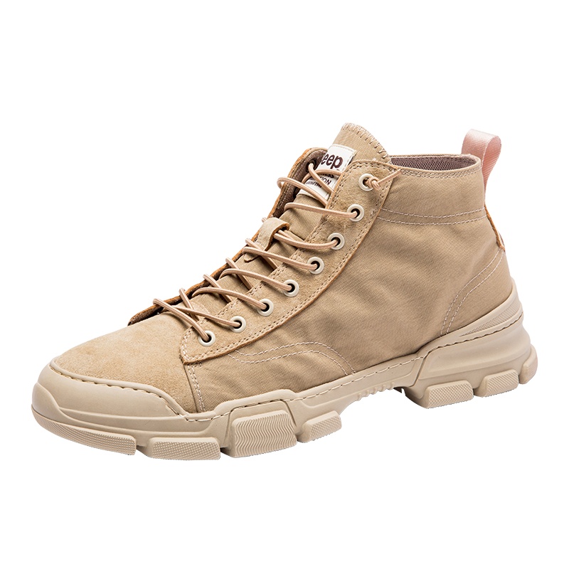 Jeep吉普男鞋运动休闲工装鞋简约耐磨高帮鞋