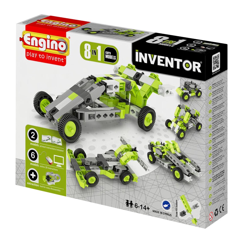 engino英吉诺欧洲原装进口儿童益智玩具8合1拼装积木模型男孩女孩礼物 汽车拼装模型