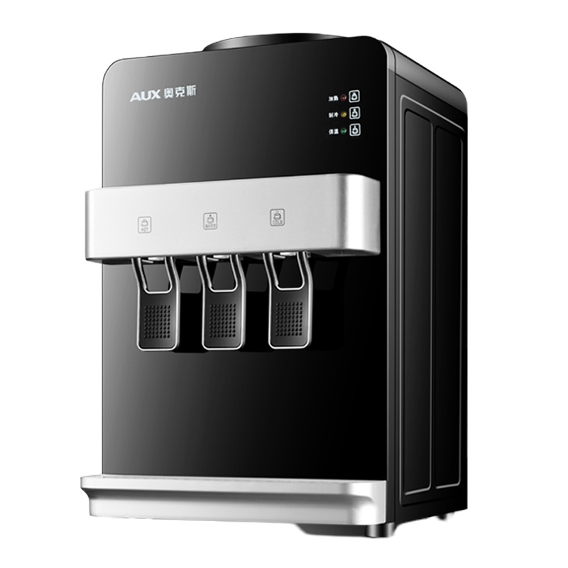 奥克斯(AUX)高端饮水机台式小型家用全自动办公室桶装水 黑色 冰温热