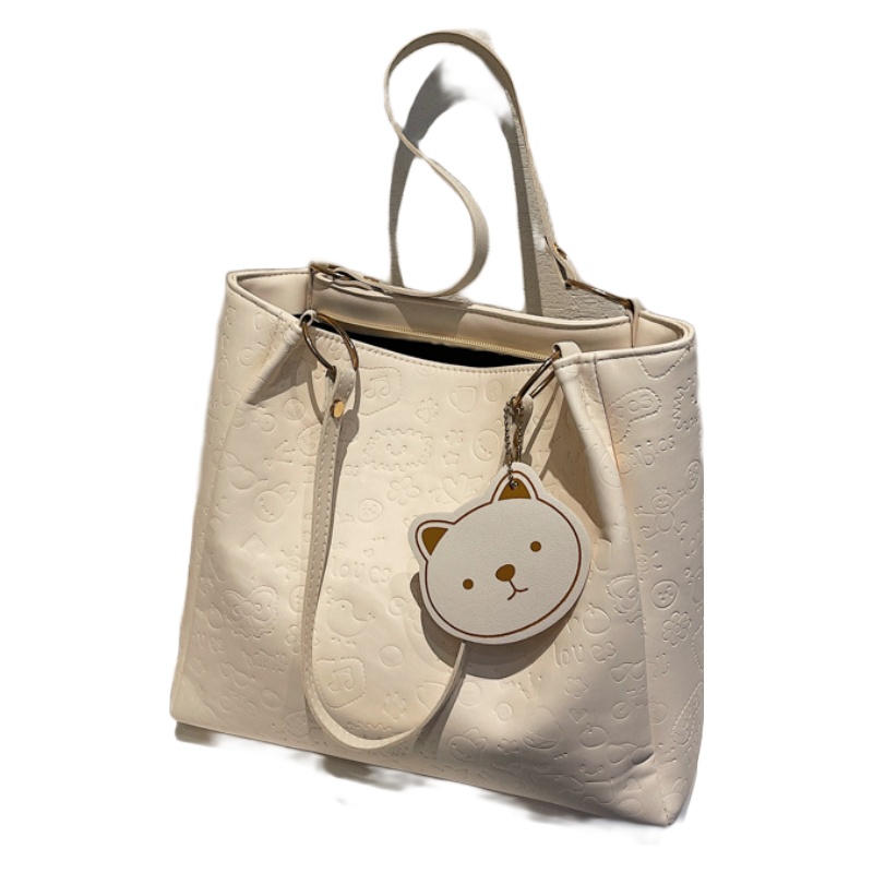 迪嘉乐秋冬新款高级感大包包女韩版潮大容量软皮压花托特女包通勤包