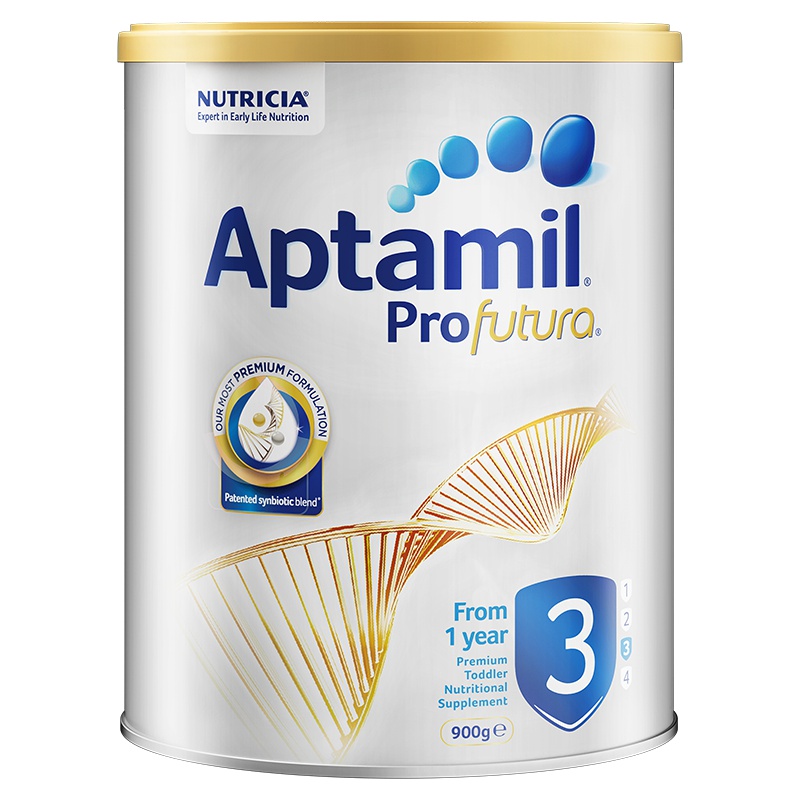 【恢复接单 需身份证】澳洲进口Aptamil新西兰爱他美白金版婴儿奶粉3段1-2岁900g*3罐【香港直邮需传身份证】