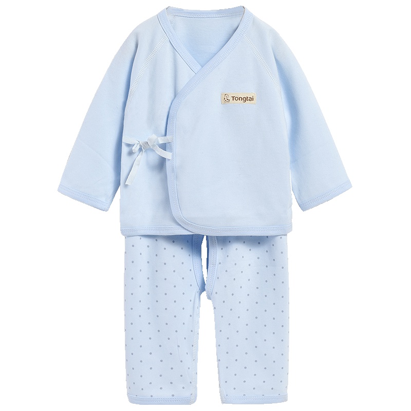 童泰TONGTAI初生儿衣服0-3个月纯棉婴儿和尚服内衣套装婴幼儿通用52cm