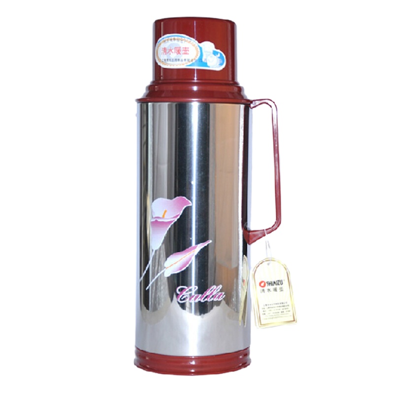 清水(SHIMIZU) 家用暖瓶不锈钢保温壶 玻璃内胆热水瓶 热水壶 暖壶SM-3162 2000ml砂光[SXNH]