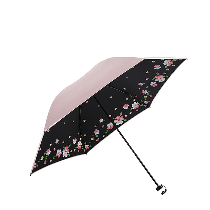 宏达HONDAR 三折超轻洛城花飞折叠防晒防紫外线遮阳伞9523B