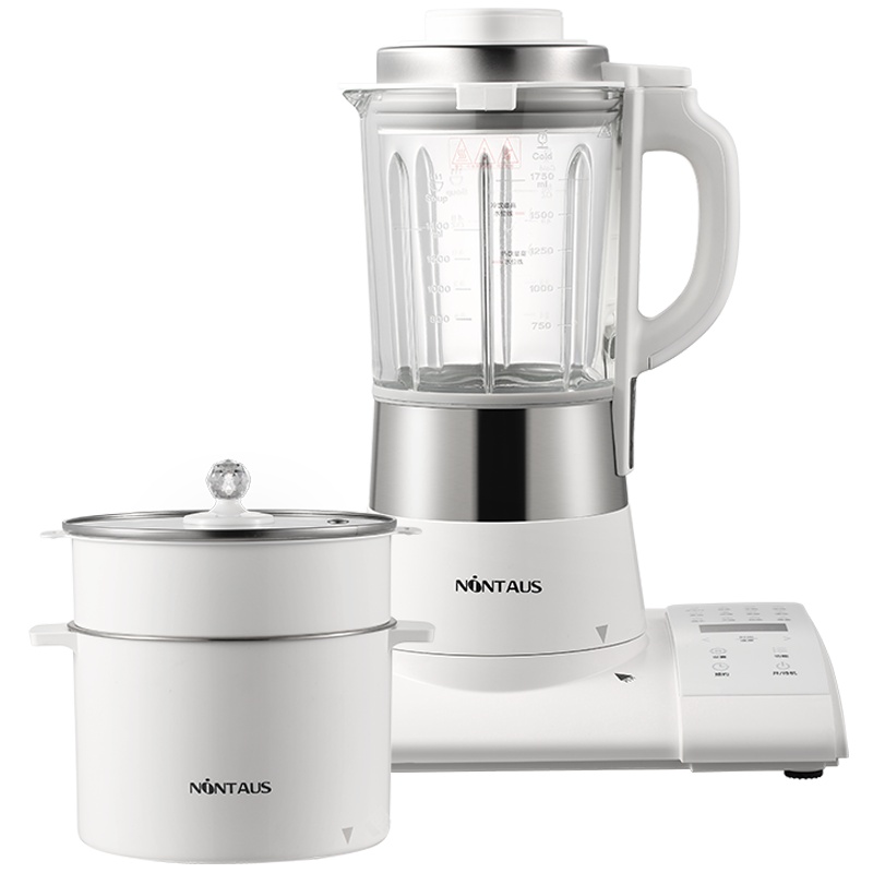 金正(NiNTAUS)多功能破壁机电煮锅蒸锅三合一 智能加热养生1.75L升料理机 9档火力电煮锅 PB98-米白