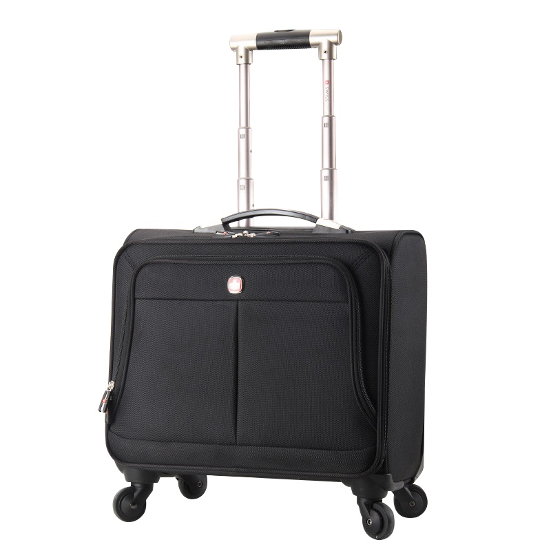 新品 SWISSGEAR十字系列 牛津布 万向轮 8110拉杆箱 黑色 男女通用经典款 黑色单向轮18寸