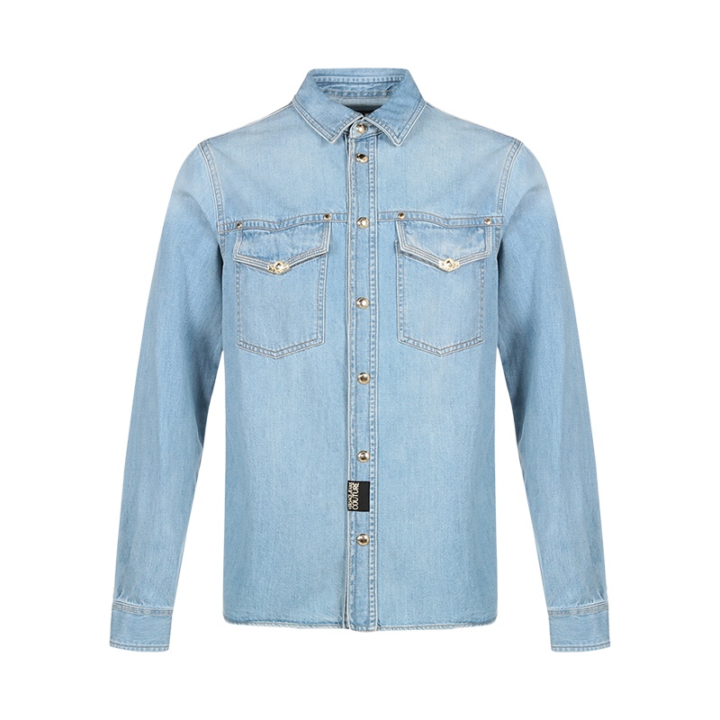 VERSACE JEANS COUTURE 范思哲 男士 棉质长袖牛仔衬衫外套B1GVB69I APU5Z