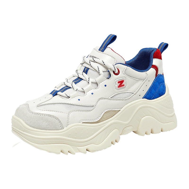 马克华菲女鞋老爹鞋2019春季新款ins潮韩版百搭个性多彩拼接休闲运动鞋女