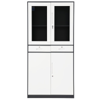 迪欧 DIOUS 资料柜 储物柜 文件柜 凭证柜 档案柜 财务柜 钢制铁皮柜 灰白色 带锁 中二斗柜