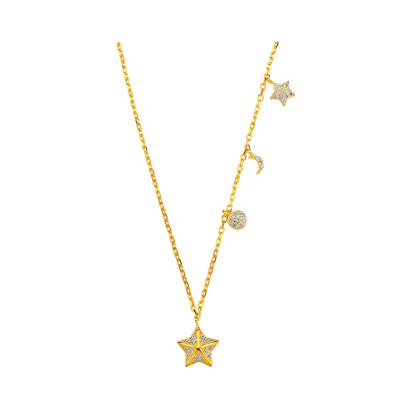 DTOTO [生日礼物]S925银饰品星星月亮项链锁骨链吊坠