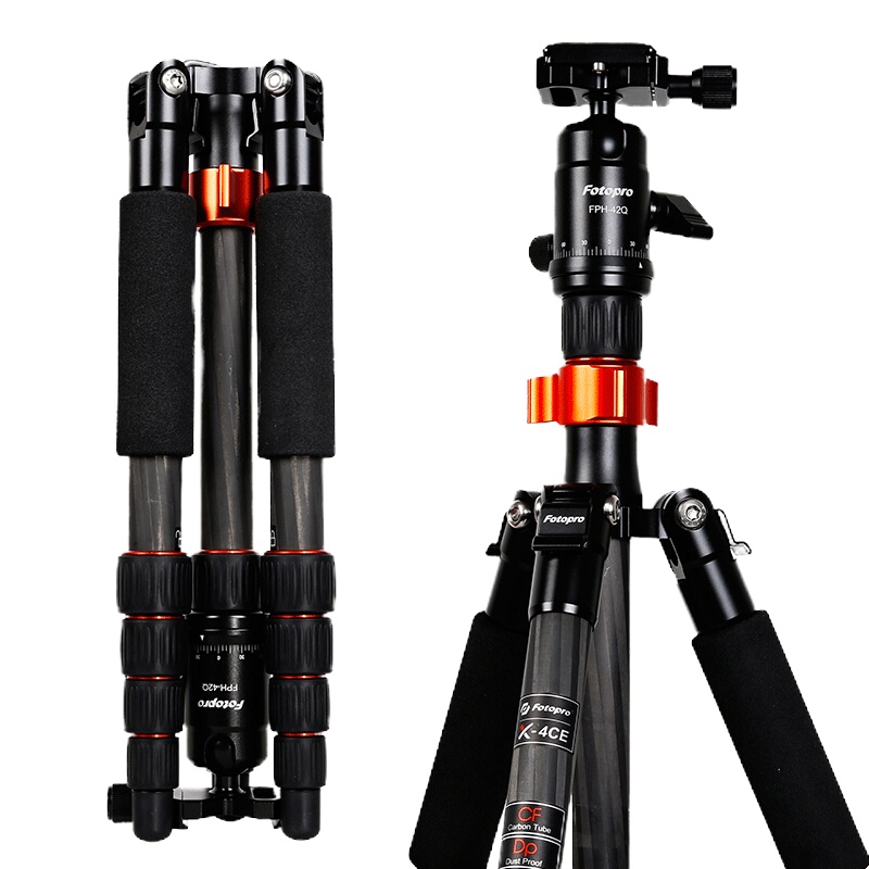 富 图 宝(Fotopro)X- 4CE 碳纤维中轴倒置 五节折叠便携三脚架
