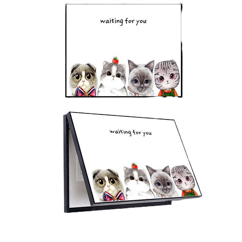 [苏宁好货]电表箱装饰画免打孔挂画总开关电闸盒现代简约配电箱遮挡 简约猫咪C 30*40