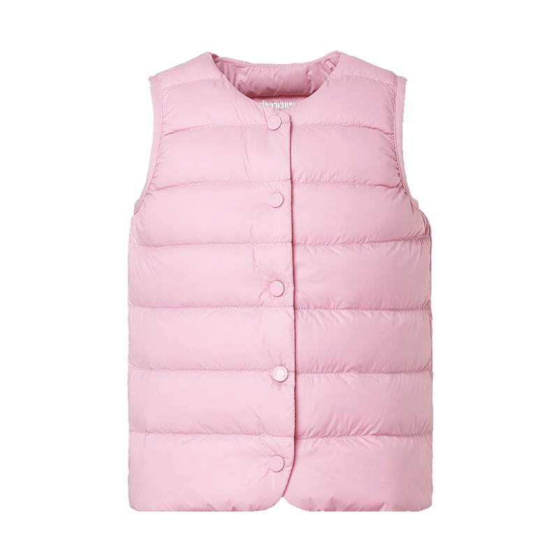 千仞岗(CHERICOM)秋冬新款儿童羽绒马甲男童女童纯色甜美轻薄马甲背心