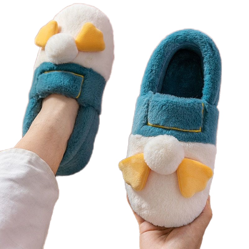 棉拖鞋女包跟可爱网红带后跟家居家用寝室情侣秋冬保暖毛绒拖鞋男DD