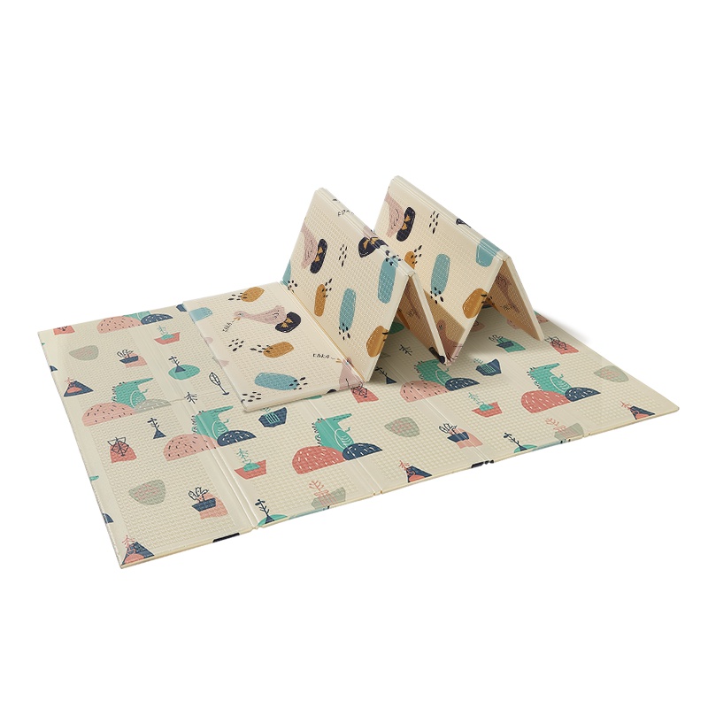 babycare宝宝爬行垫折叠147*195*1cm 加厚xpe儿童泡沫地垫客厅家用婴儿爬爬垫 卡卡达鸭 7518