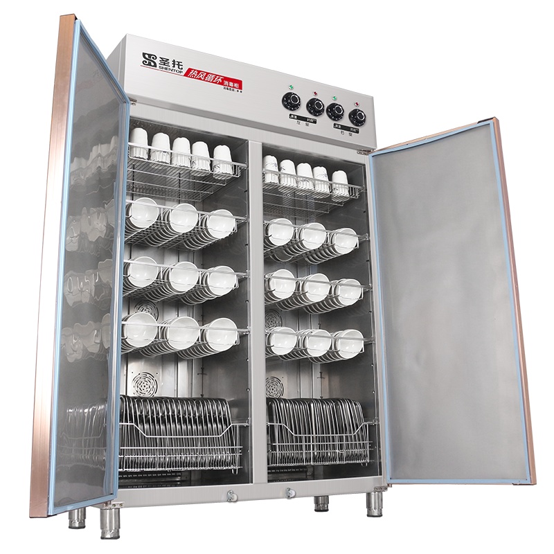 圣托(shentop)双门立式热风循环消毒柜 无磁不锈钢商用高温碗柜 学校幼儿园食堂保洁消毒碗柜 RTP980-B2