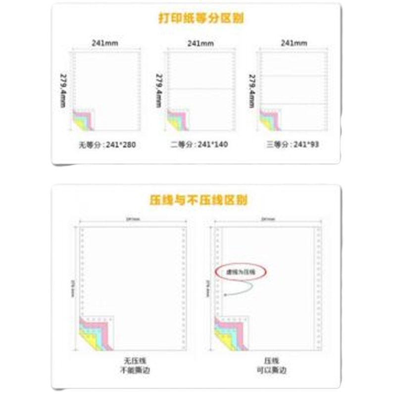 集思益 电脑打印纸 1000页彩色 四联1/2针式打印纸 一箱装