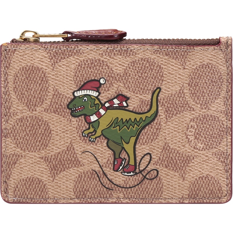 COACH 蔻驰 女士 专柜款涂层帆布配皮卡包钥匙包零钱包 C0590B