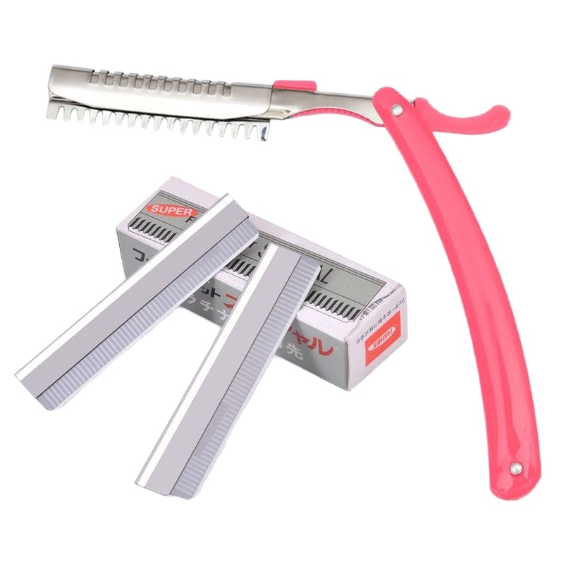 10片刀片+刀架 修眉刀片2片-100片纹绣师专业修眉刀片不锈钢刮眉刀修眉画眉套装