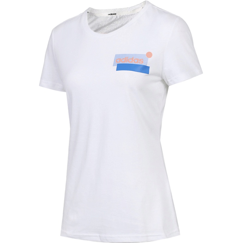 阿迪达斯Neo短袖体恤女装2019夏季新款运动上衣宽松圆领T恤DW7743