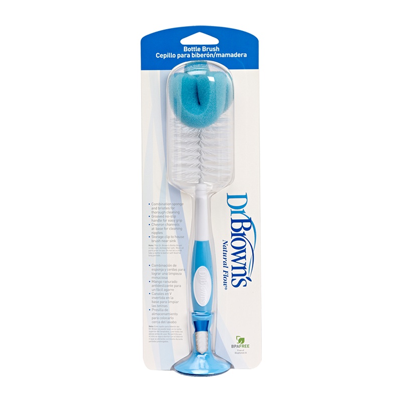 布朗博士（Dr.Brown's）实用多用奶瓶刷 海绵尼龙站立式奶瓶清洁毛刷700 颜色随机发货