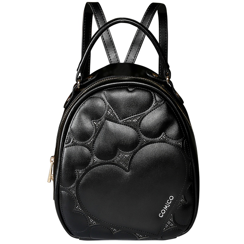 COMICO高美高女款黑色甜蜜桃心双肩小包CE111