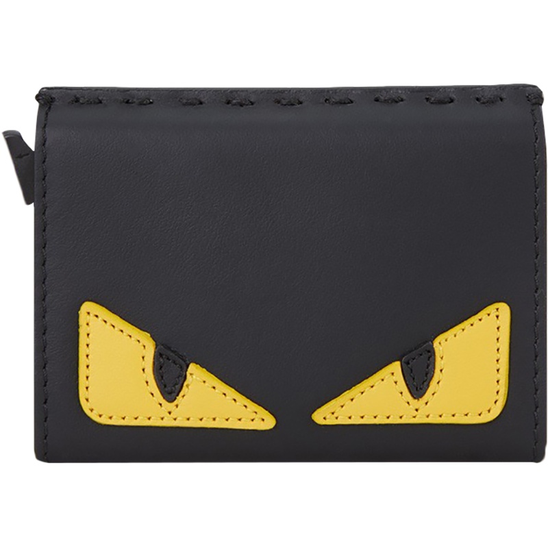 FENDI 男士 Bag Bugs眼睛图案牛皮革滑出式卡片套 7M0302 O73
