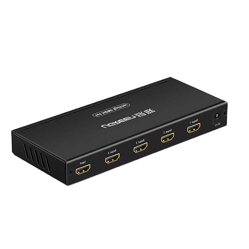 （HD）绿联（UGREEN）40202 HDMI一分四 一进四出4K数字高清视频分屏切换器（计价单位：台）黑色