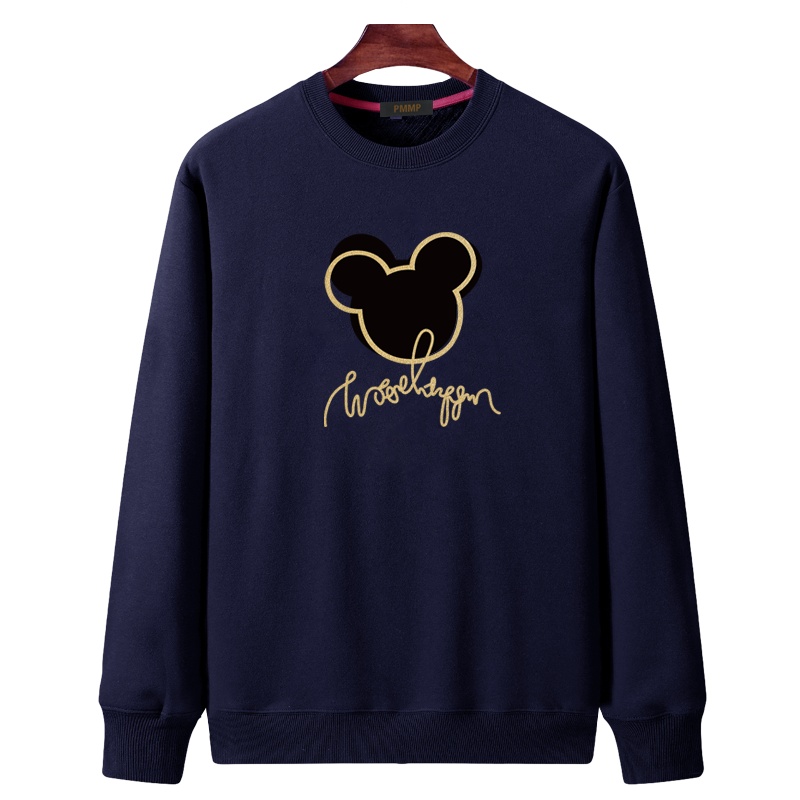 PMMP圆领卫衣胖子潮牌男士时尚打底青少年中学生加肥加大码肥佬绒上衣