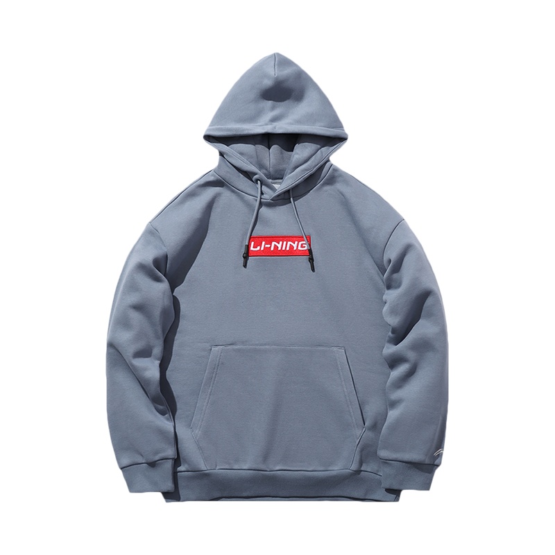 李宁运动时尚系列男女同款套头连帽卫衣AWDP714-7