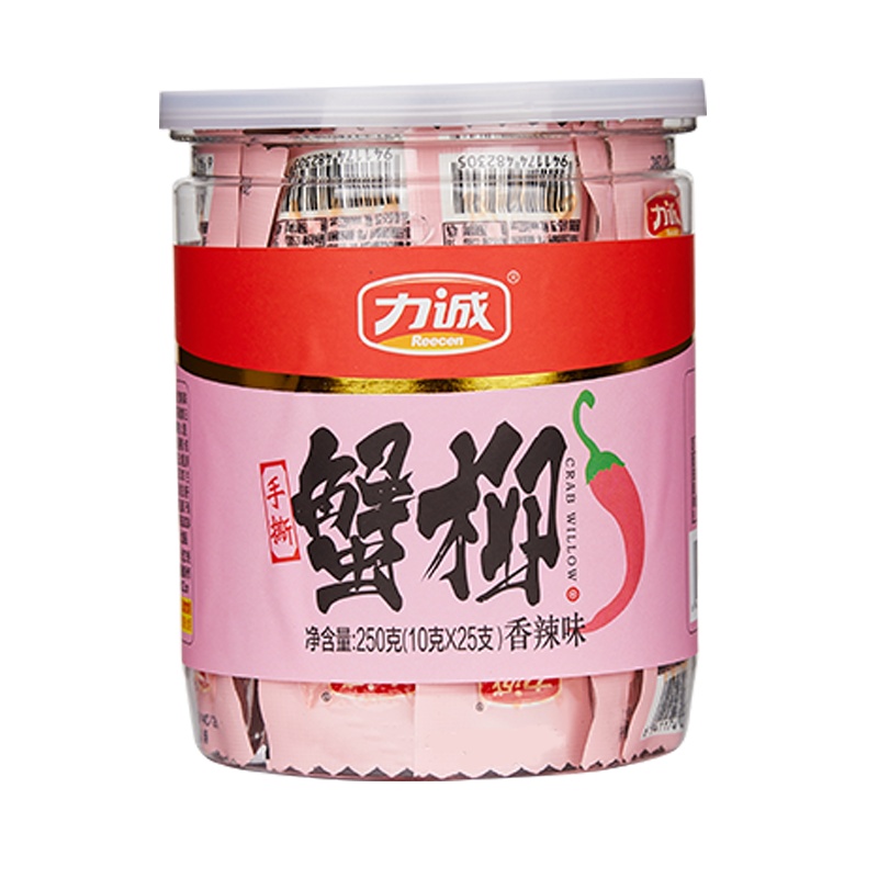 力诚手撕蟹柳蟹肉棒250g香辣味罐装海味即食方便速食蟹味棒火锅料网红小吃
