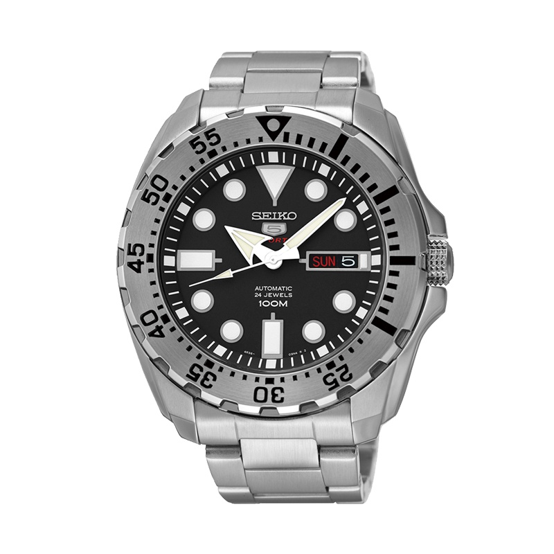 新款日本进口seiko精工5号水鬼自动机械表男 镂空运动潜水男士手表SRP599J1