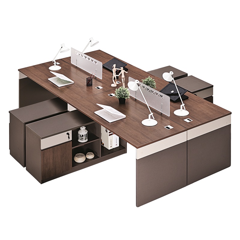 [藏书阁]职员办公桌4人员工位办工桌办公室屏风工作位2.8米