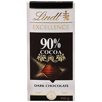 Lindt 瑞士莲 特醇排装 90%可可 黑巧克力 100克/块