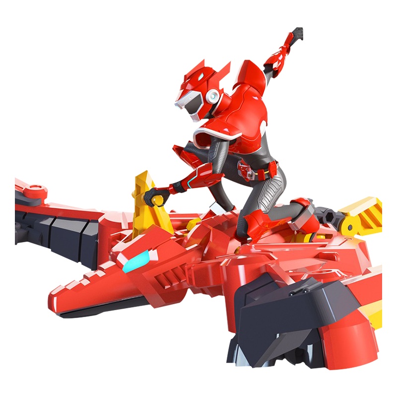 迷你特工队X玩具超级恐龙力量金刚变形机器人机甲恐龙男孩玩具儿童 炎龙战甲赛拉斯8604