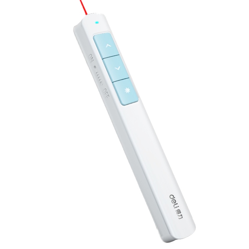 得力(deli)2808翻页笔 蓝色 红光激光笔 PPT投影仪翻页笔 会议无线演示笔 教学笔 指示笔